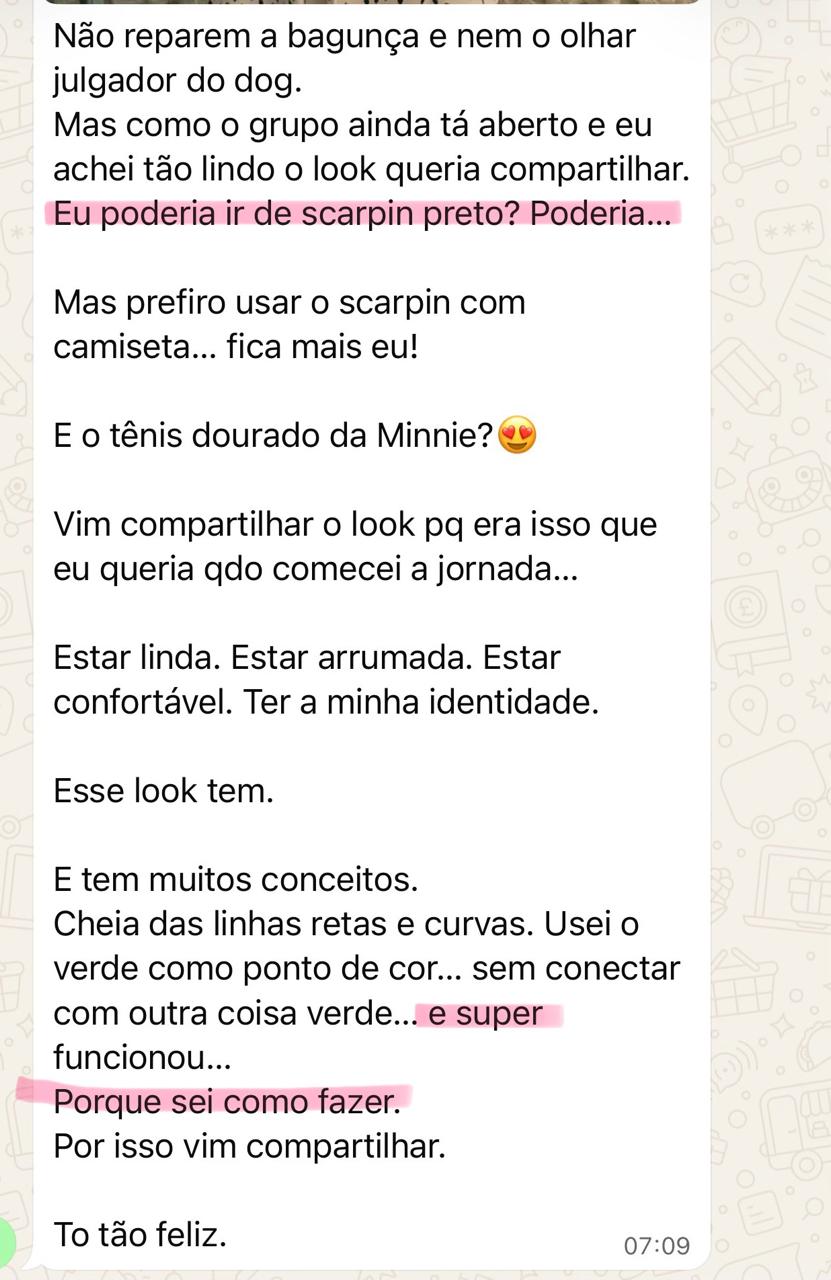 Depoimento de aluna