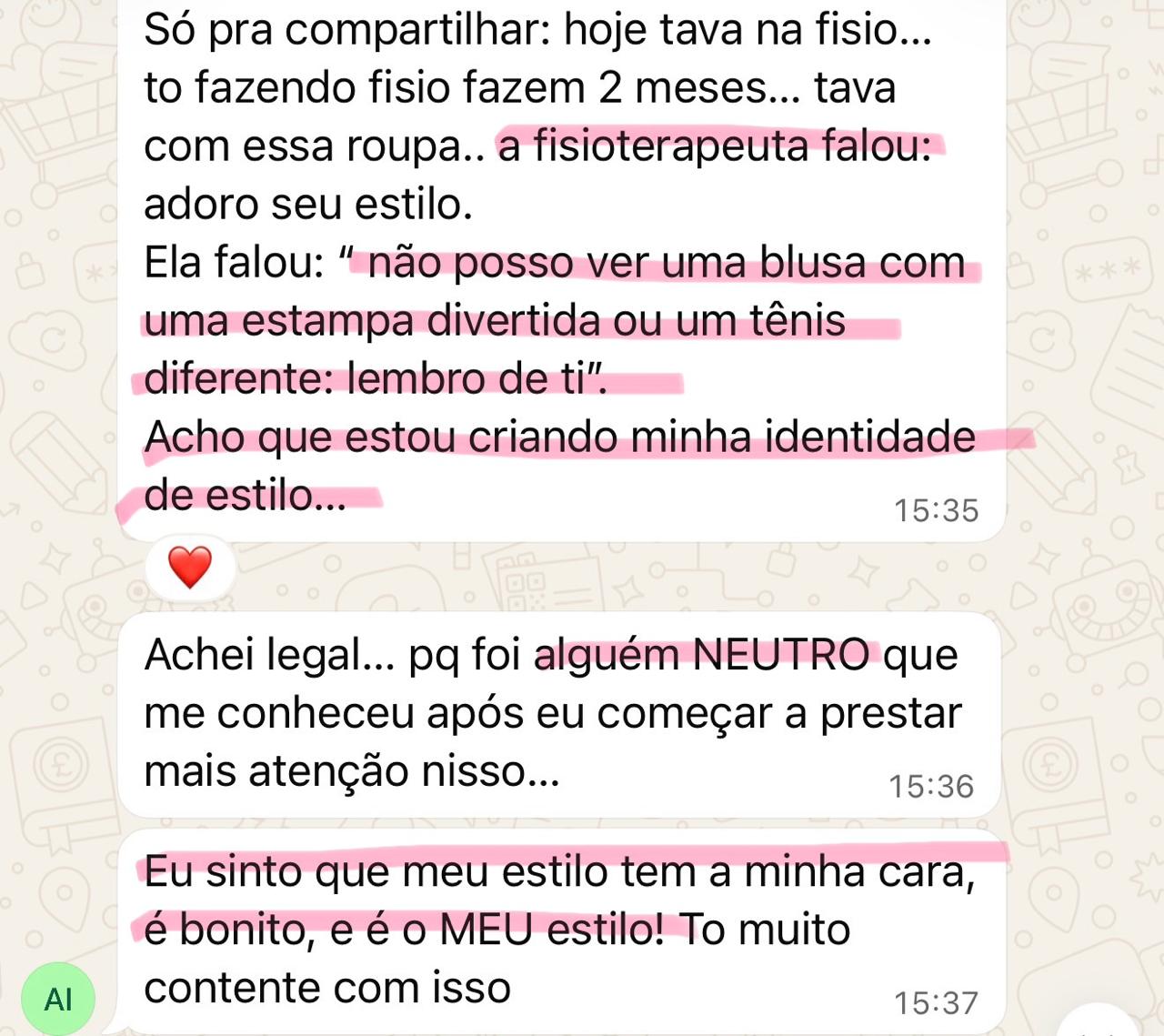 Depoimento de aluna